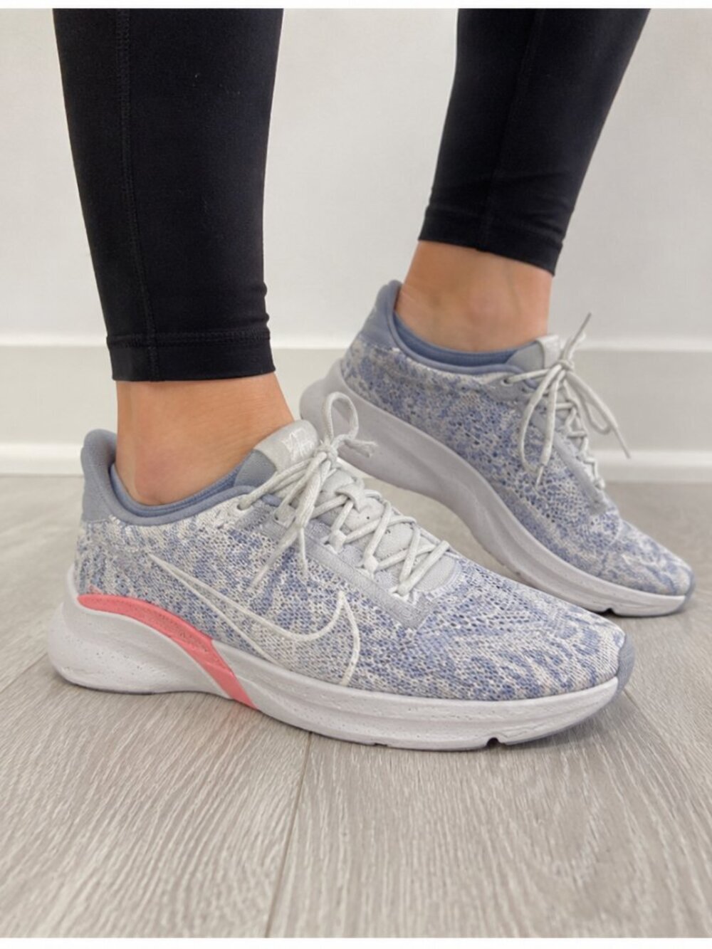 Nike SuperRep Go 3 Flyknit Next Nature Running Shoes Women’s Size 10 Blue Gray P